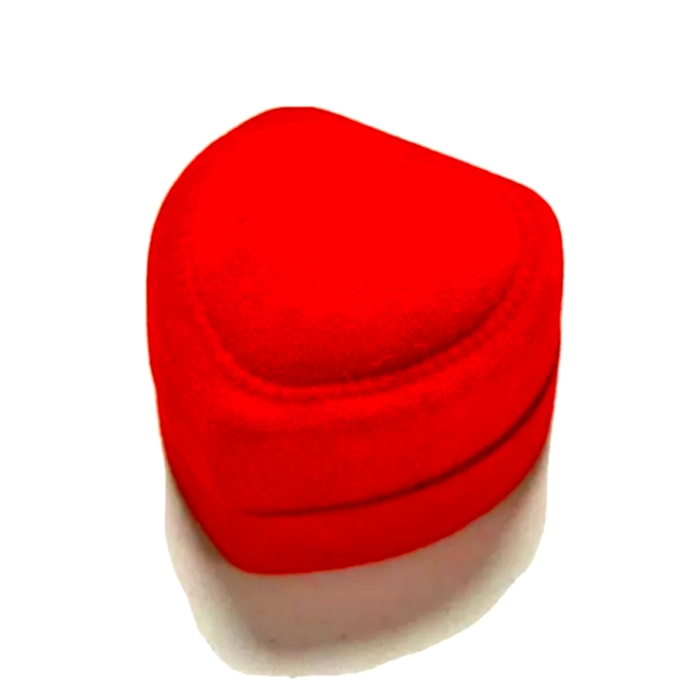 Valentines Day Heart Velvet Ring Box